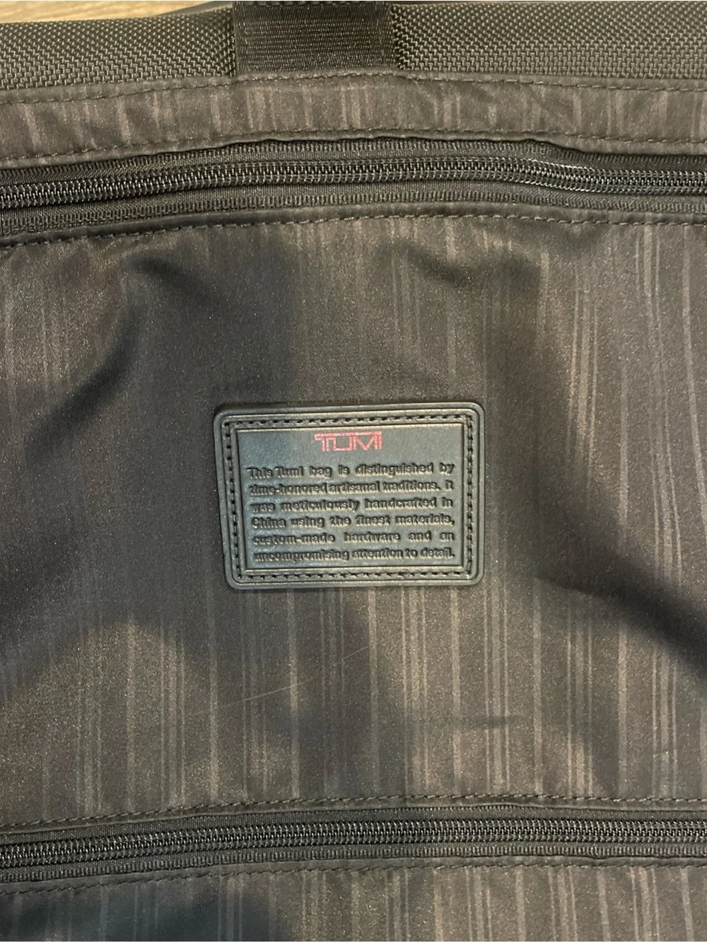 TUMI Alpha Classic Garment Bag Bifold Travel Ballistic Nylon Black Strap Dustbag